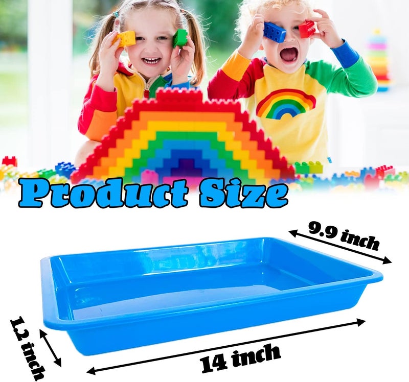 Eerrhhaq 10 Pack Activity Plastic Art Trays,14 * 10 Inch Art Trays for Arts and Crafts,Multicolor Plastic Art Trays for DIY Projects,Beads,Painting,Jewelry - Image 2